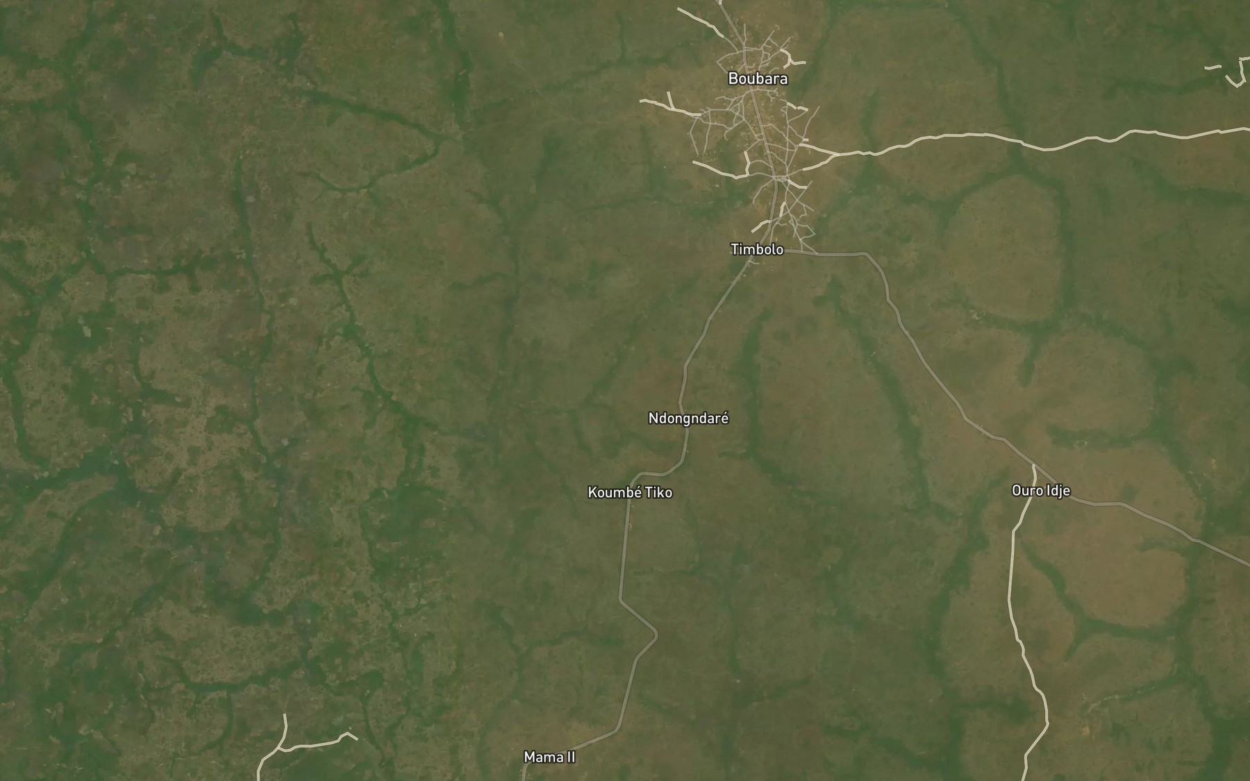 Satellite map of the Ndondare