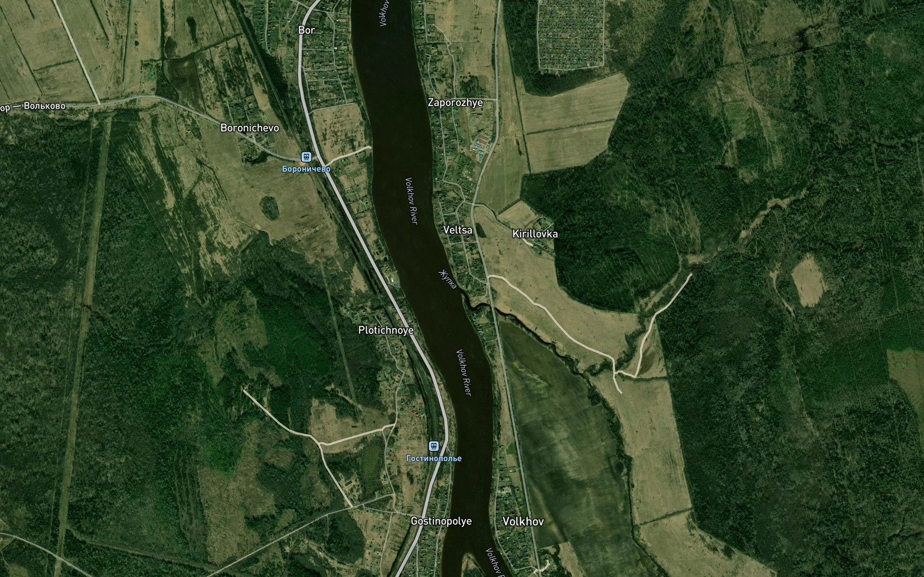 Satellite map of the Zhubka