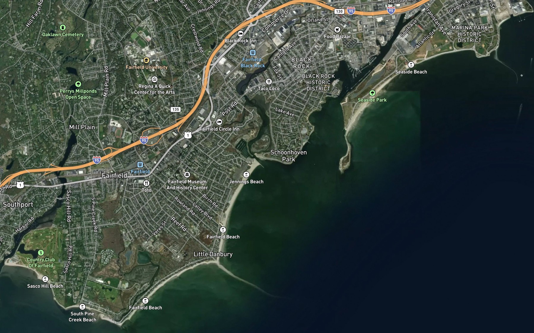 Satellite map of the Ash Creek