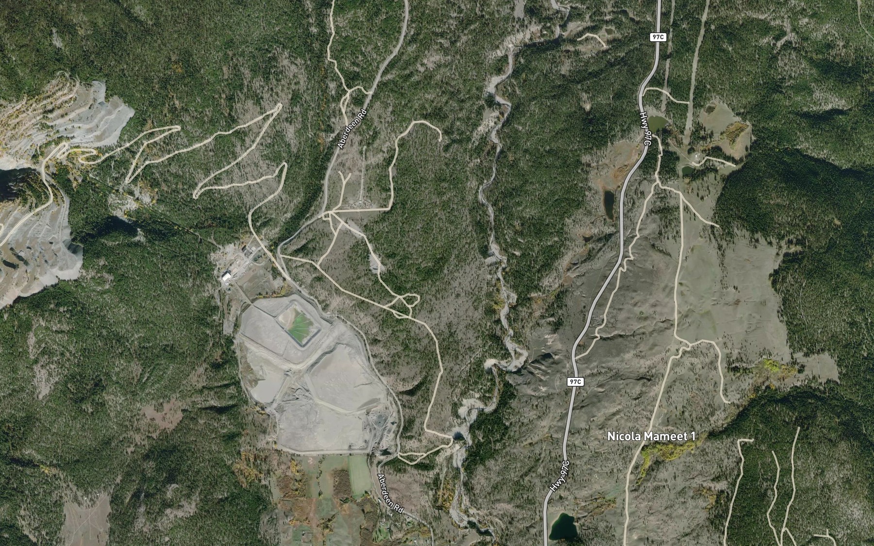 Satellite map of the Morgan Creek