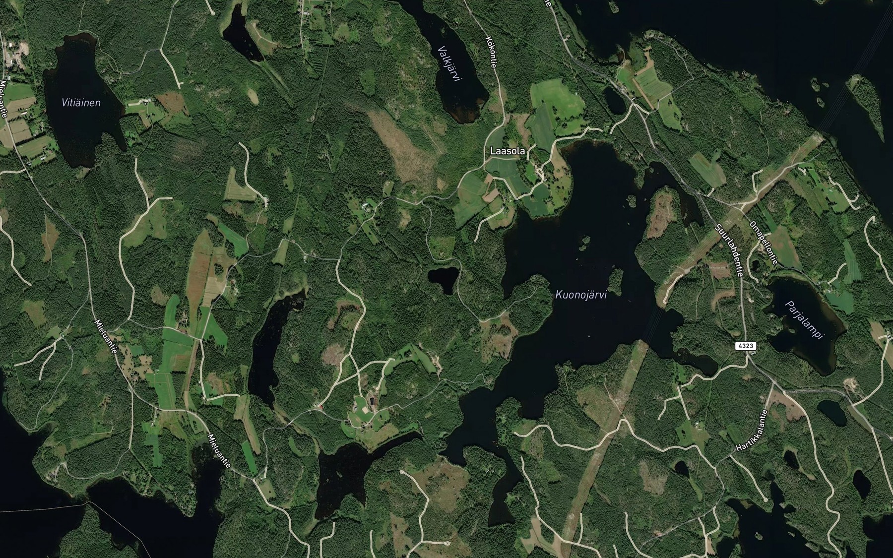 Satellite map of the Ahvenlampi