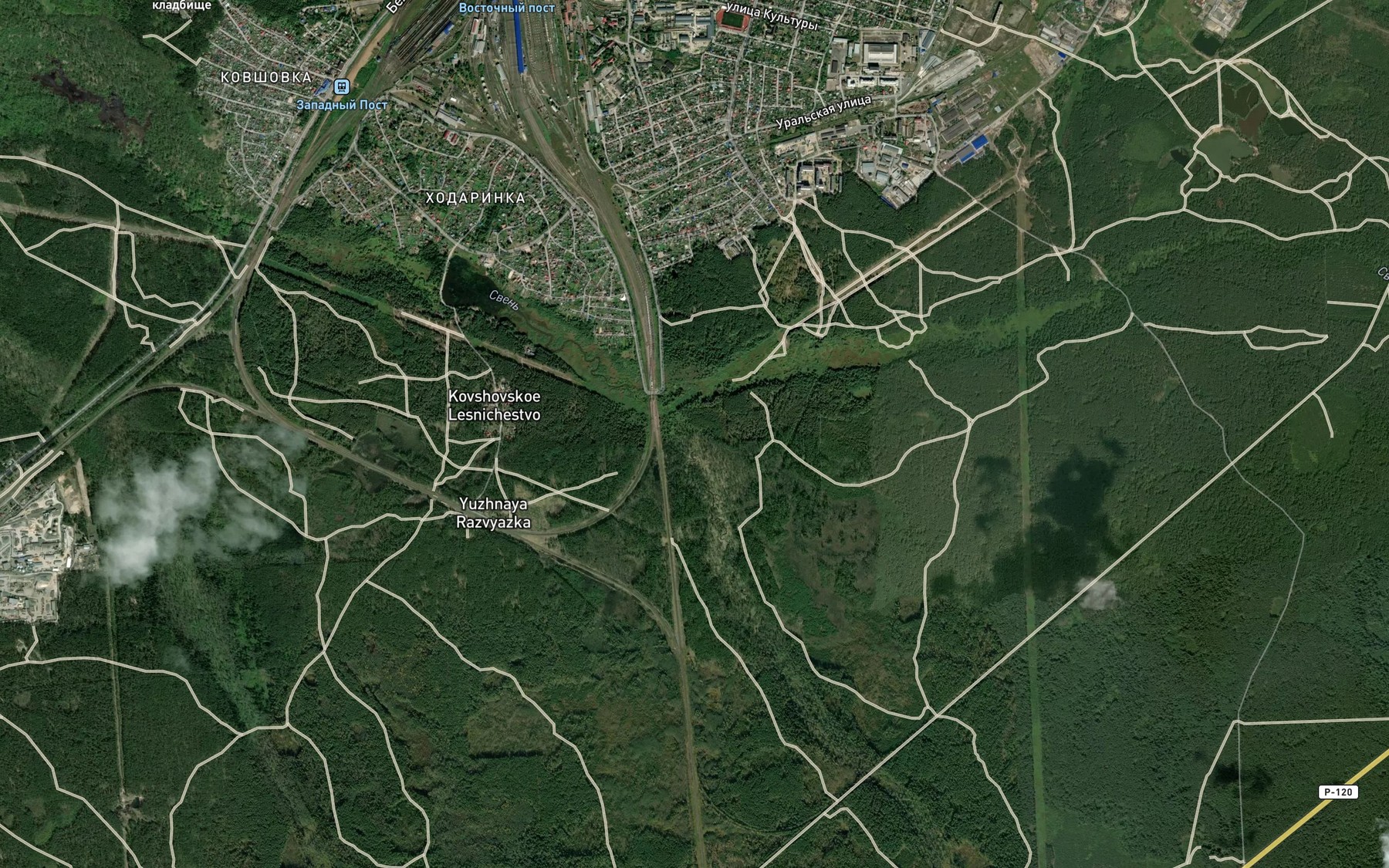 Satellite map of the Berezovka