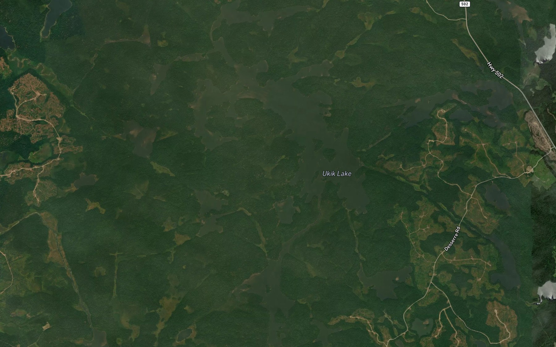 Satellite map of the Ukik Lake