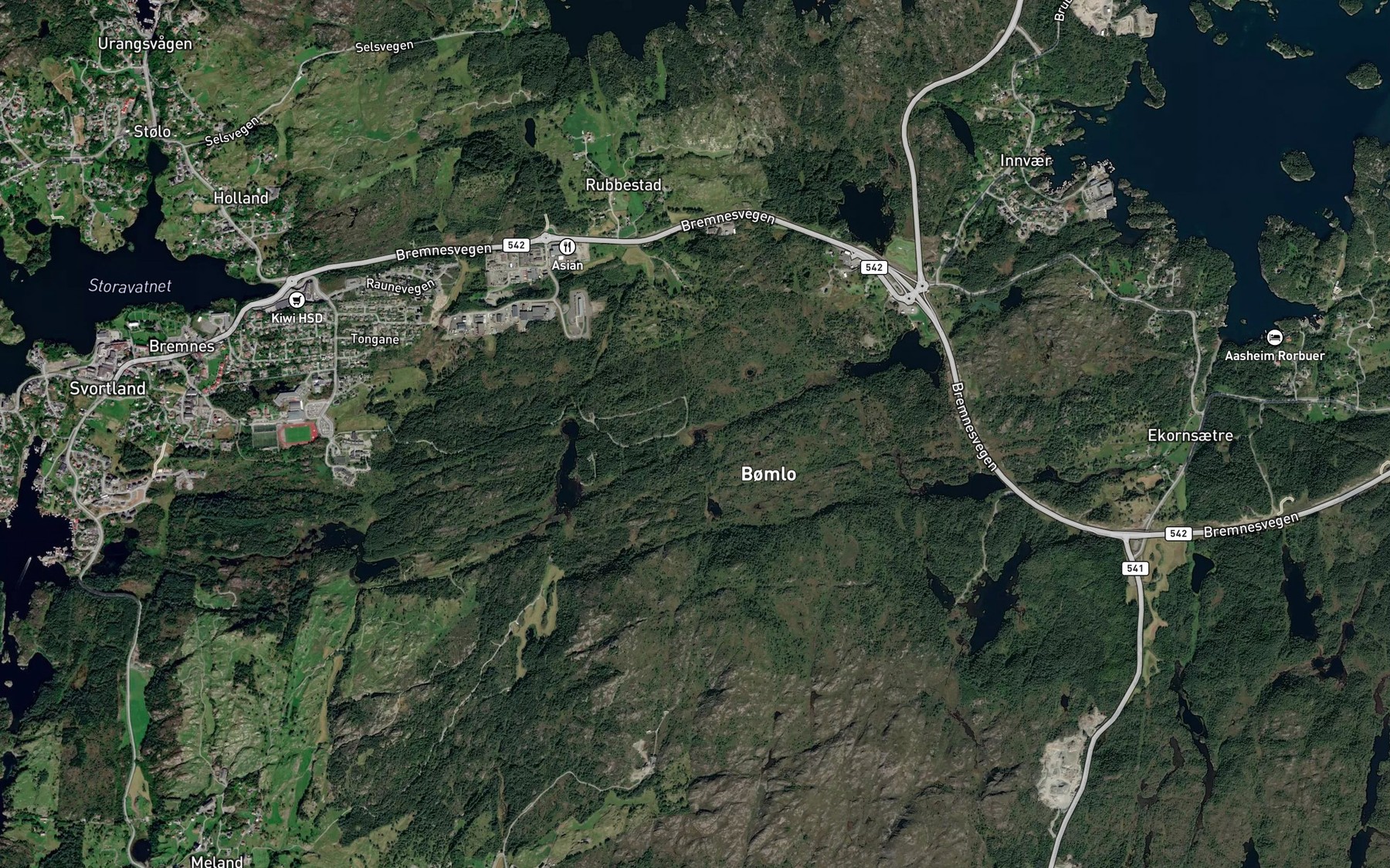 Satellite map of the Ulvavatnet