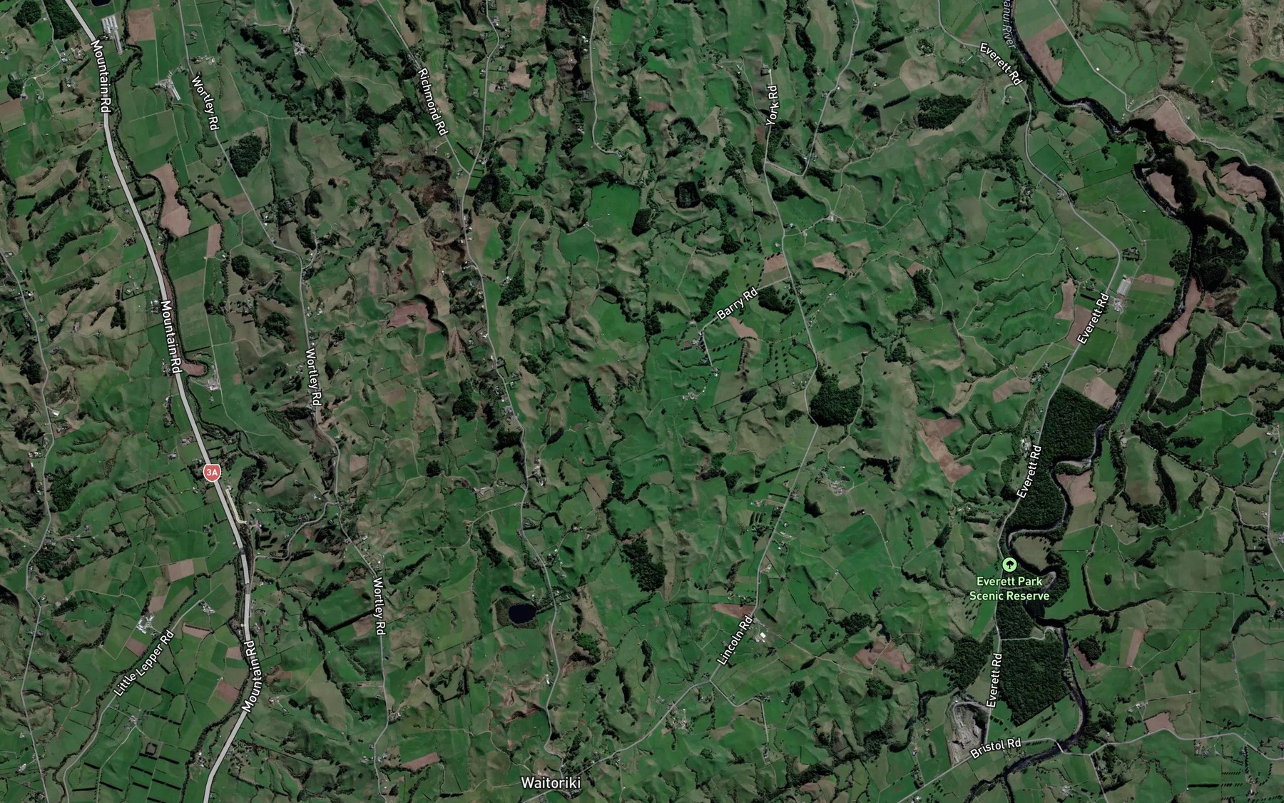 Satellite map of the Mangapotoa Stream