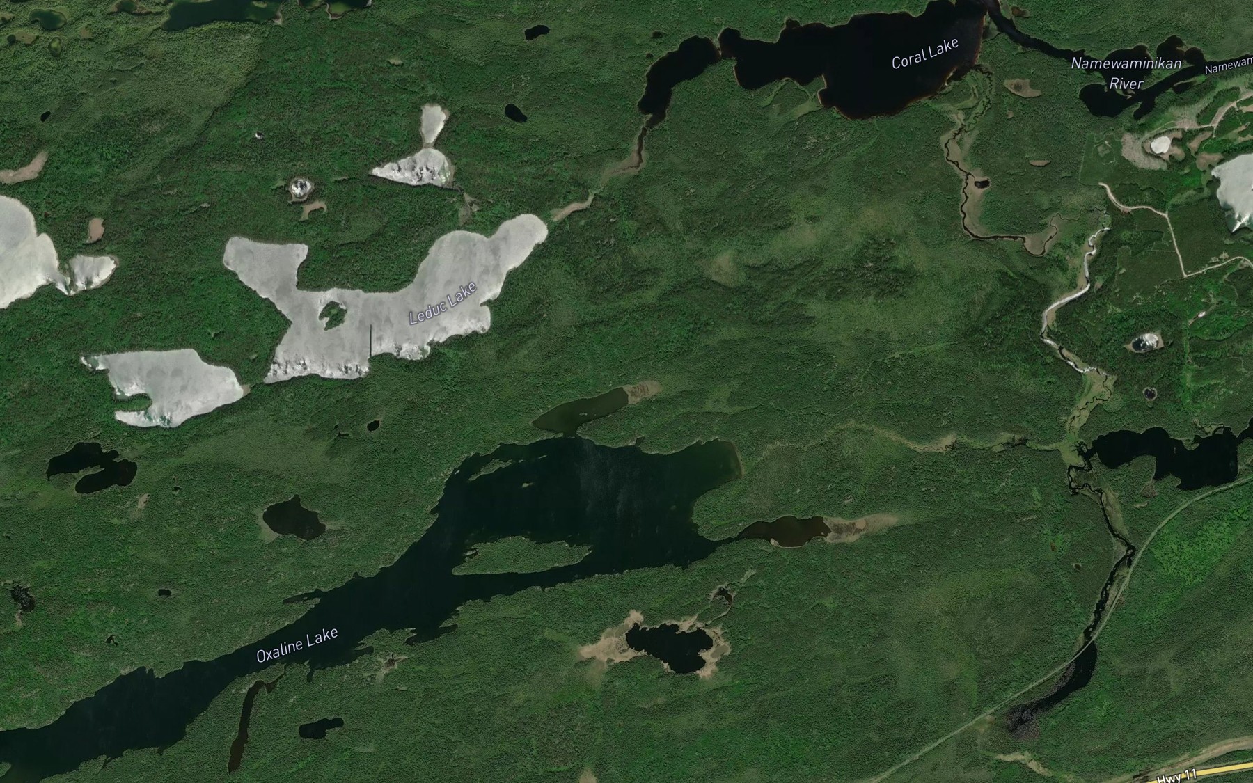 Satellite map of the Oxaline Creek