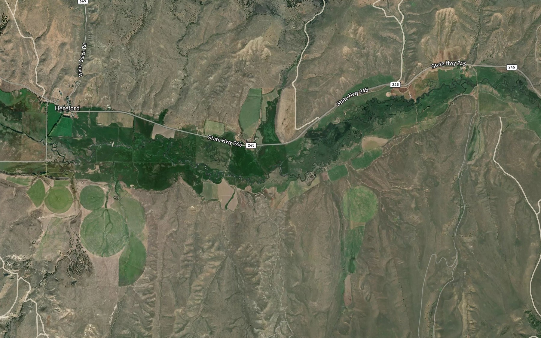 Satellite map of the Big Creek