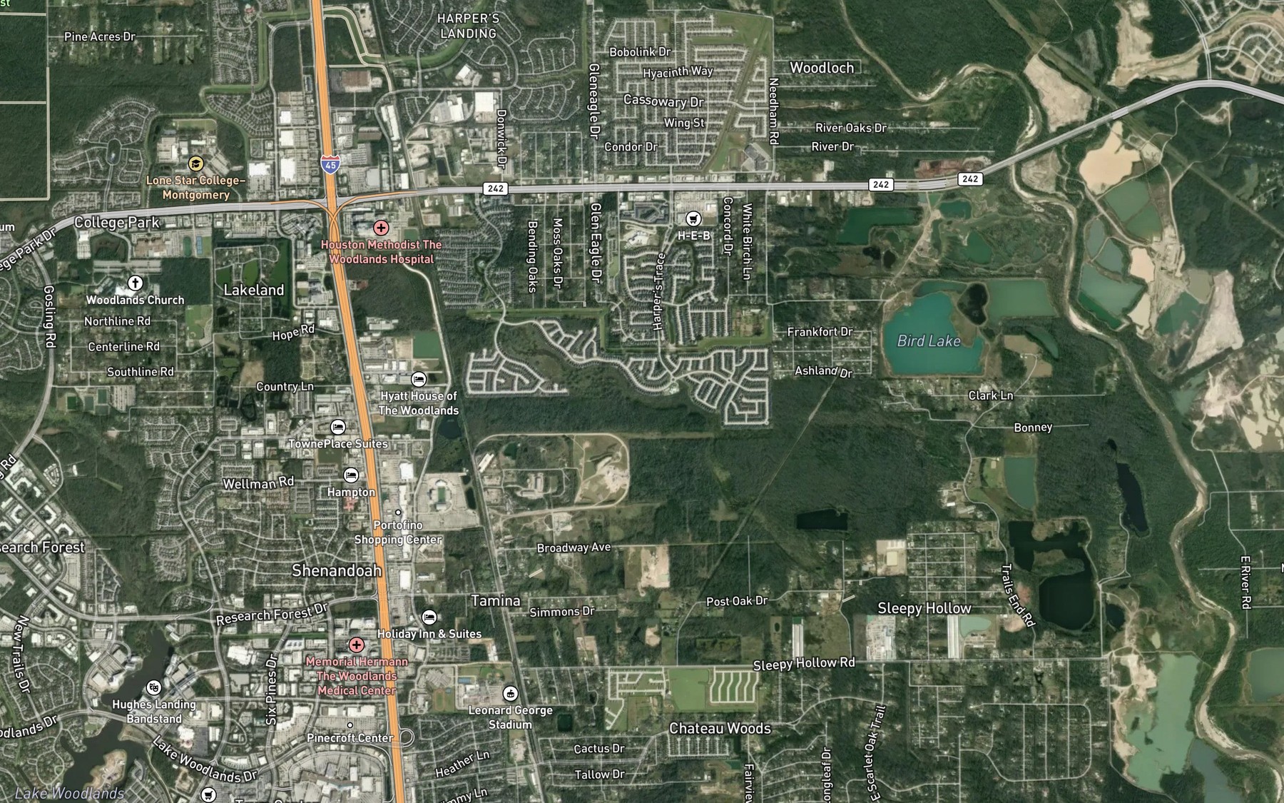 Satellite map of the Carters Slough