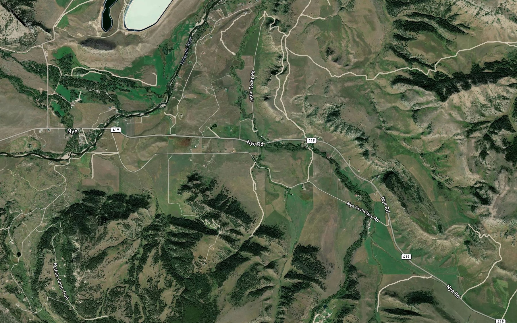 Satellite map of the West Prairie Dog Creek