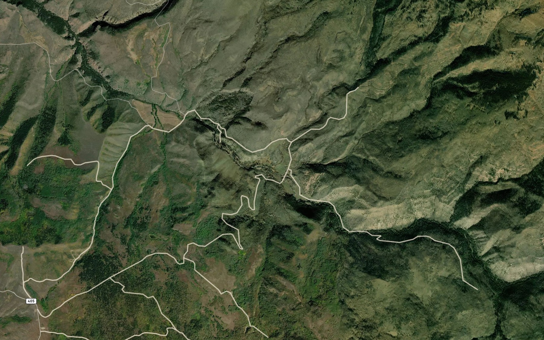 Satellite map of the Rock Creek