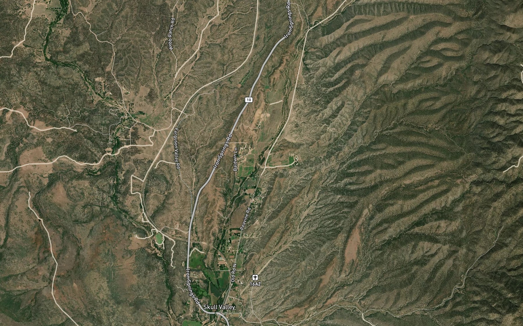 Satellite map of the Logan Wash
