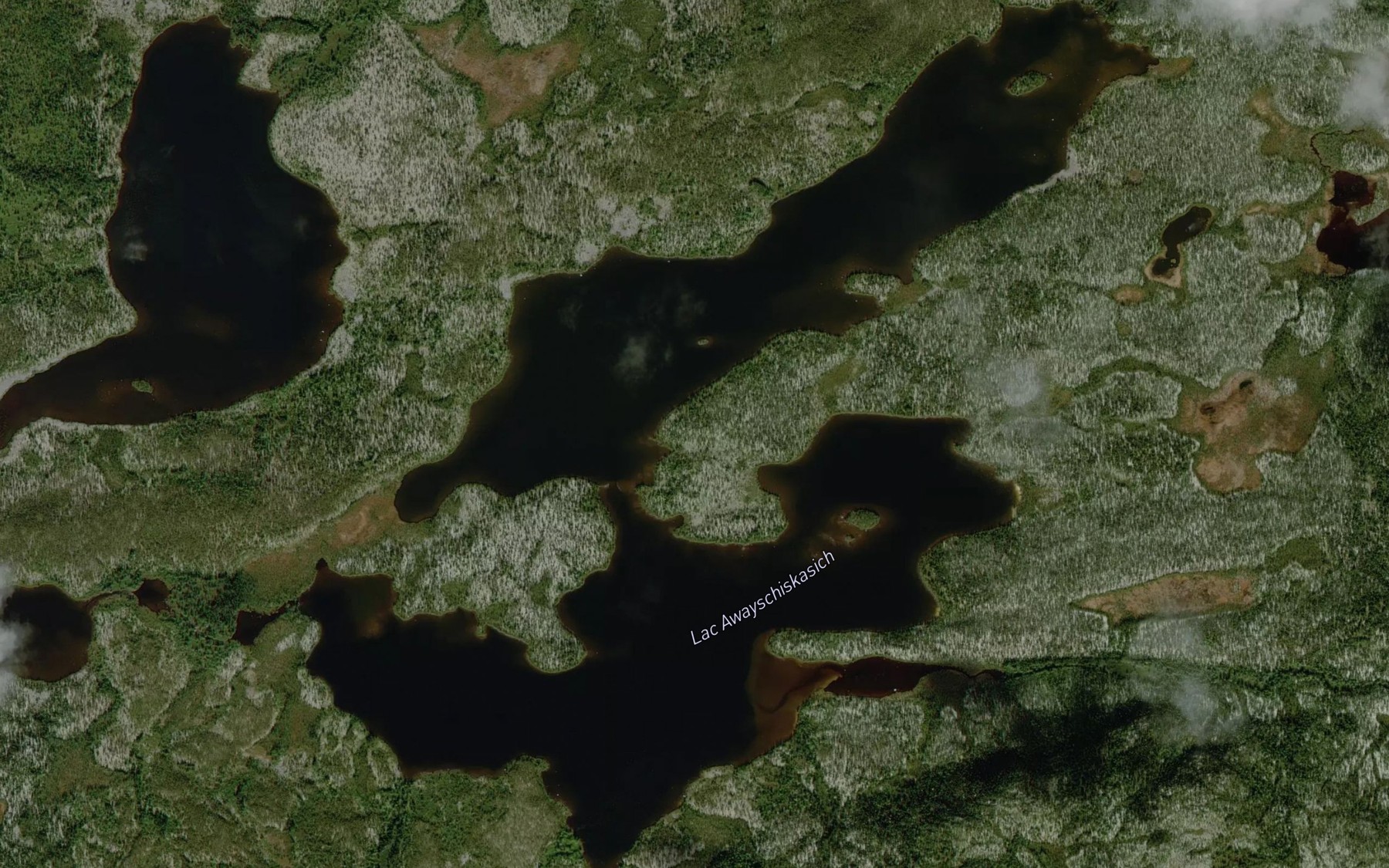 Satellite map of the Lac Awayschiskasich