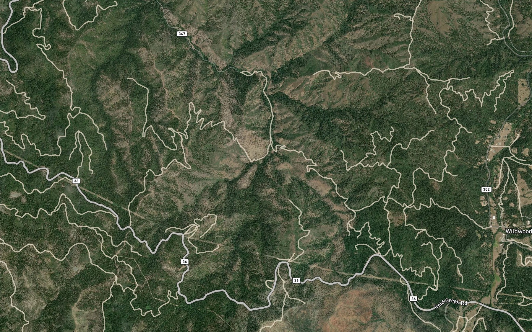 Satellite map of the West Fork Salt Creek