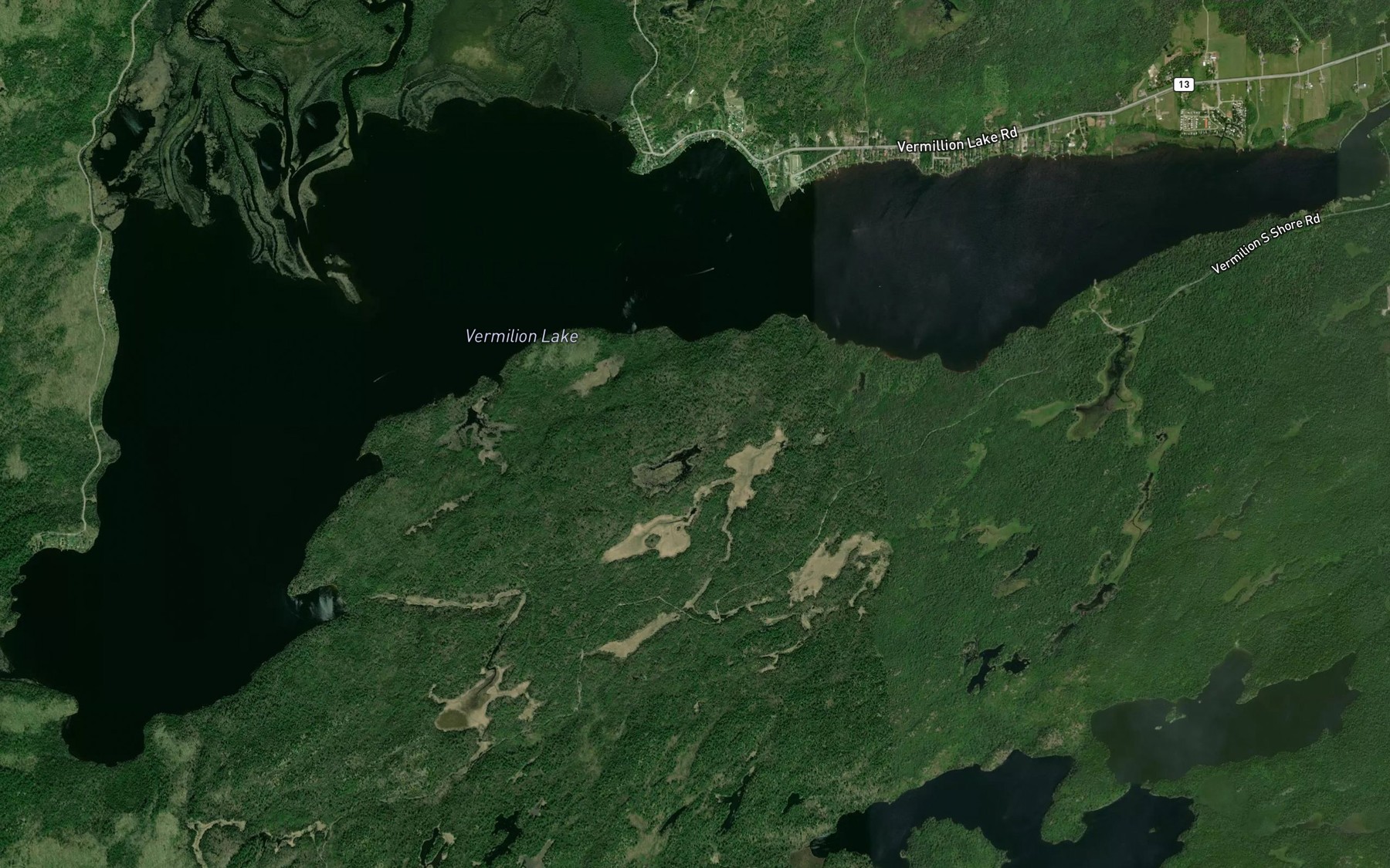 Satellite map of the Vermilion Lake