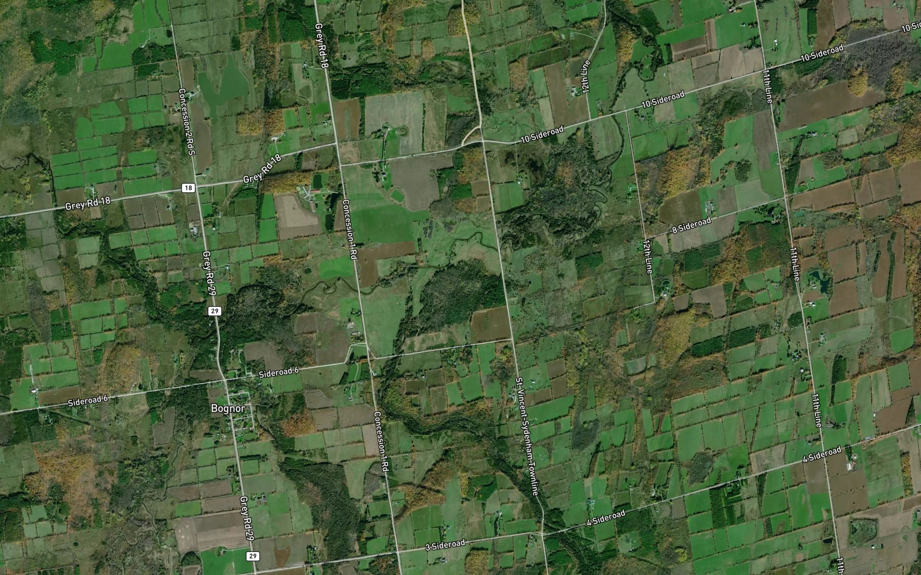Satellite map of the Rocklyn Creek