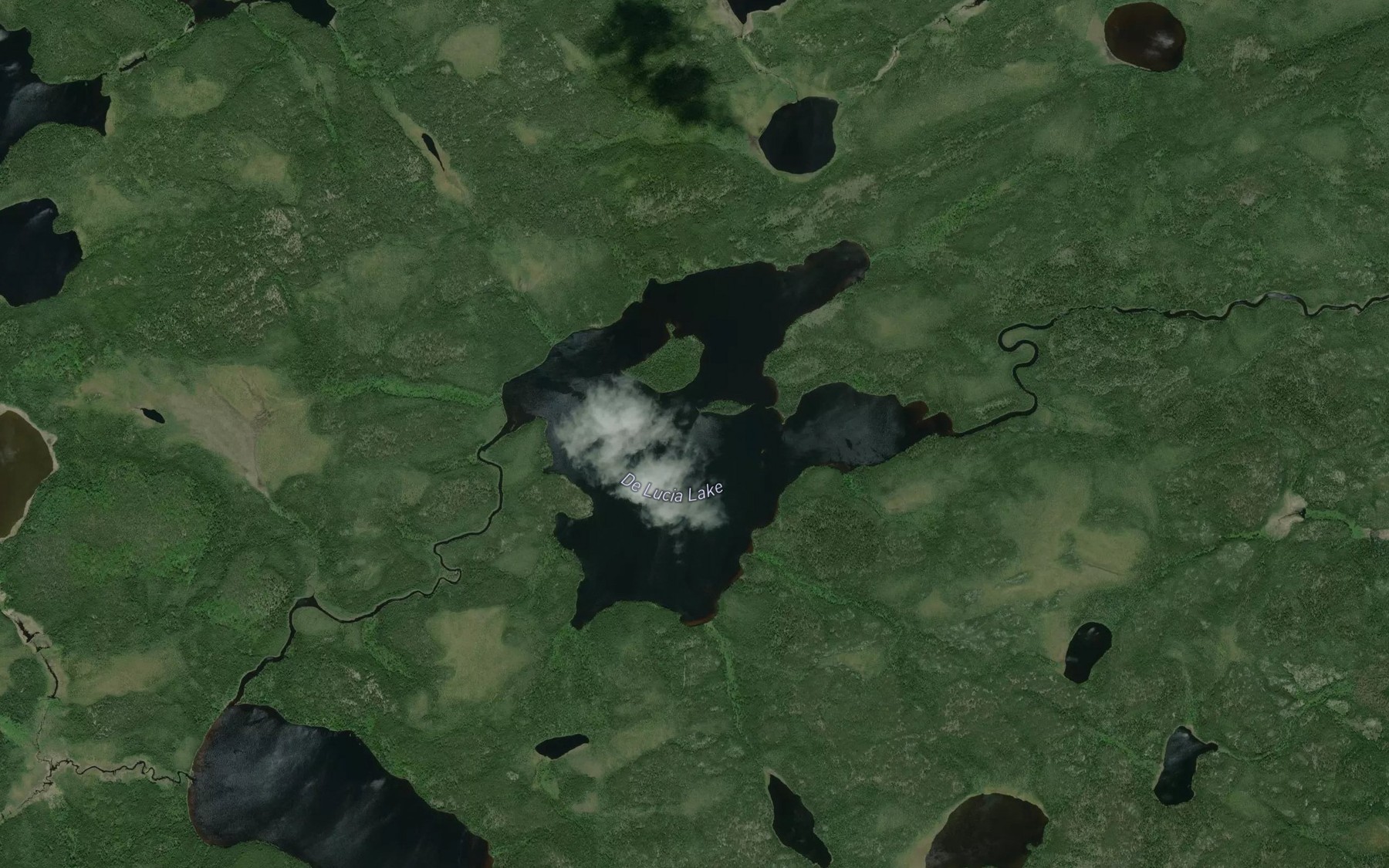 Satellite map of the De Lucia Lake