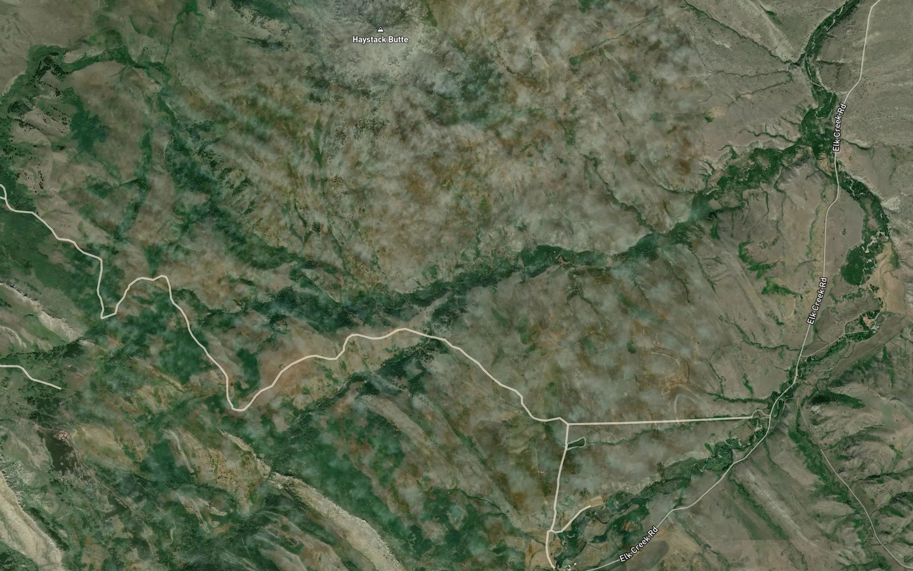 Satellite map of the Goss Creek