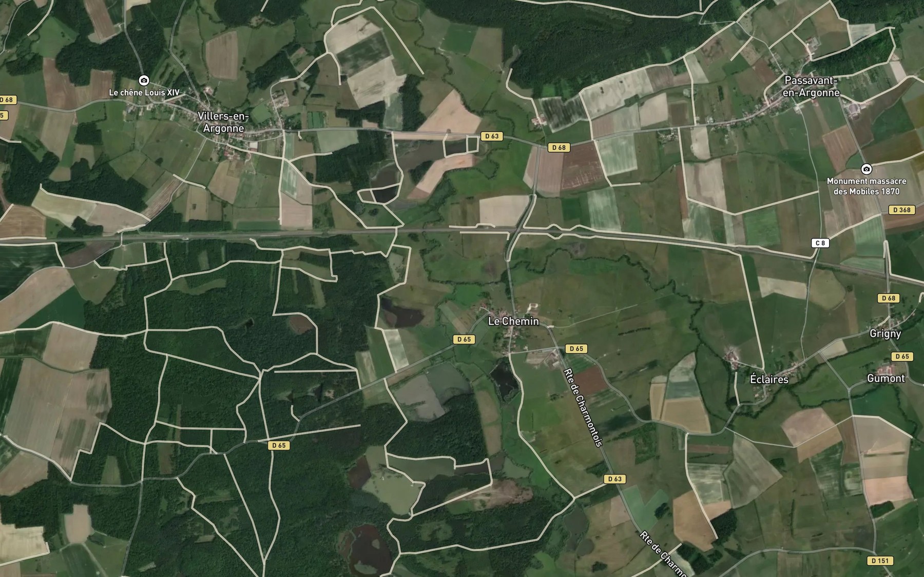 Satellite map of the Hardillon