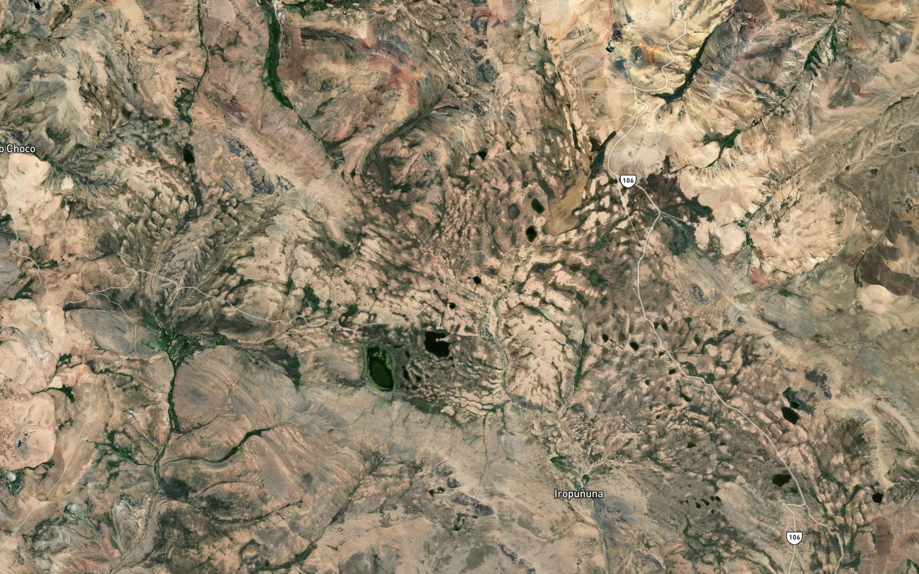 Satellite map of the Laguna Piscococha