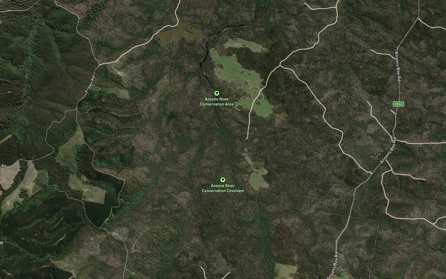 Satellite map of the Spurr Rivulet