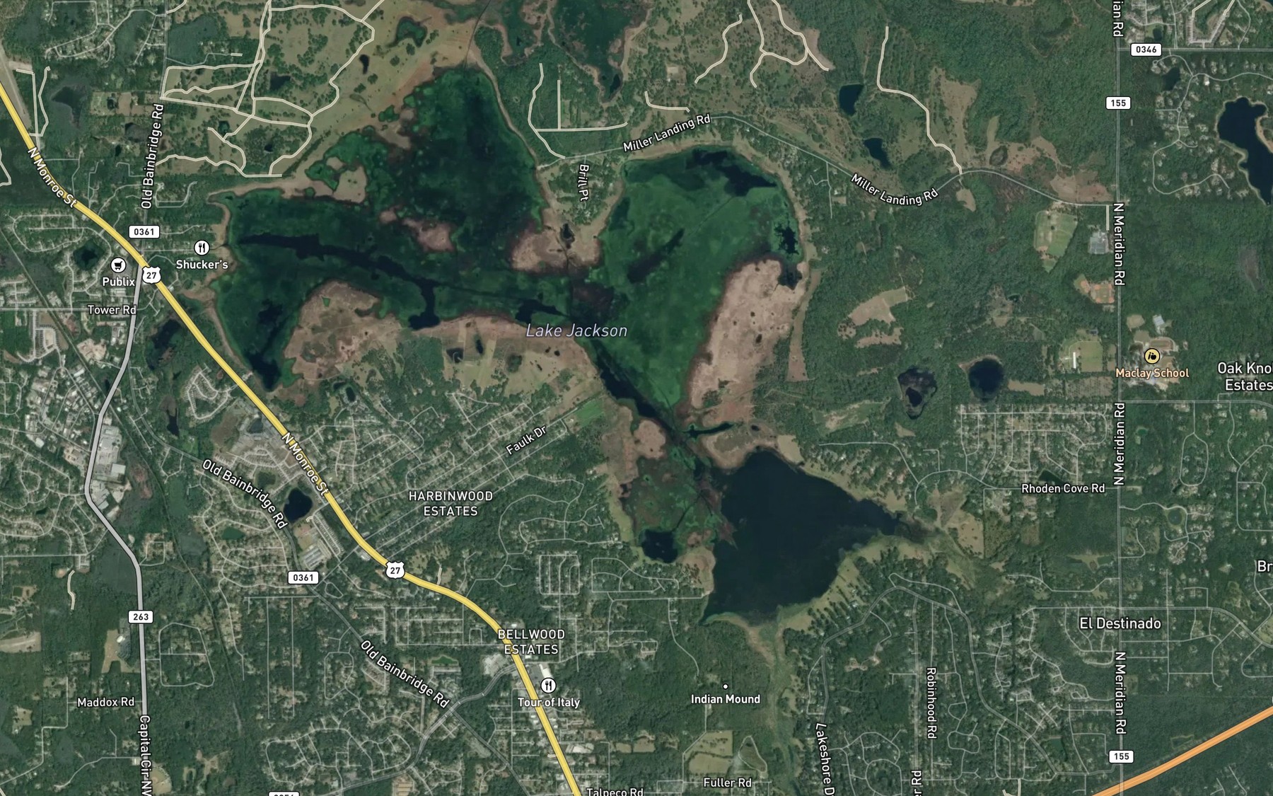 Satellite map of the Faulk Drive