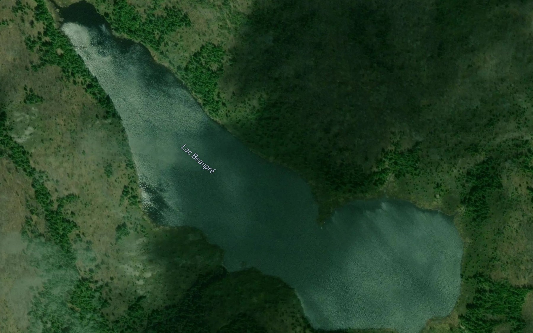 Satellite map of the Lac Beaupre