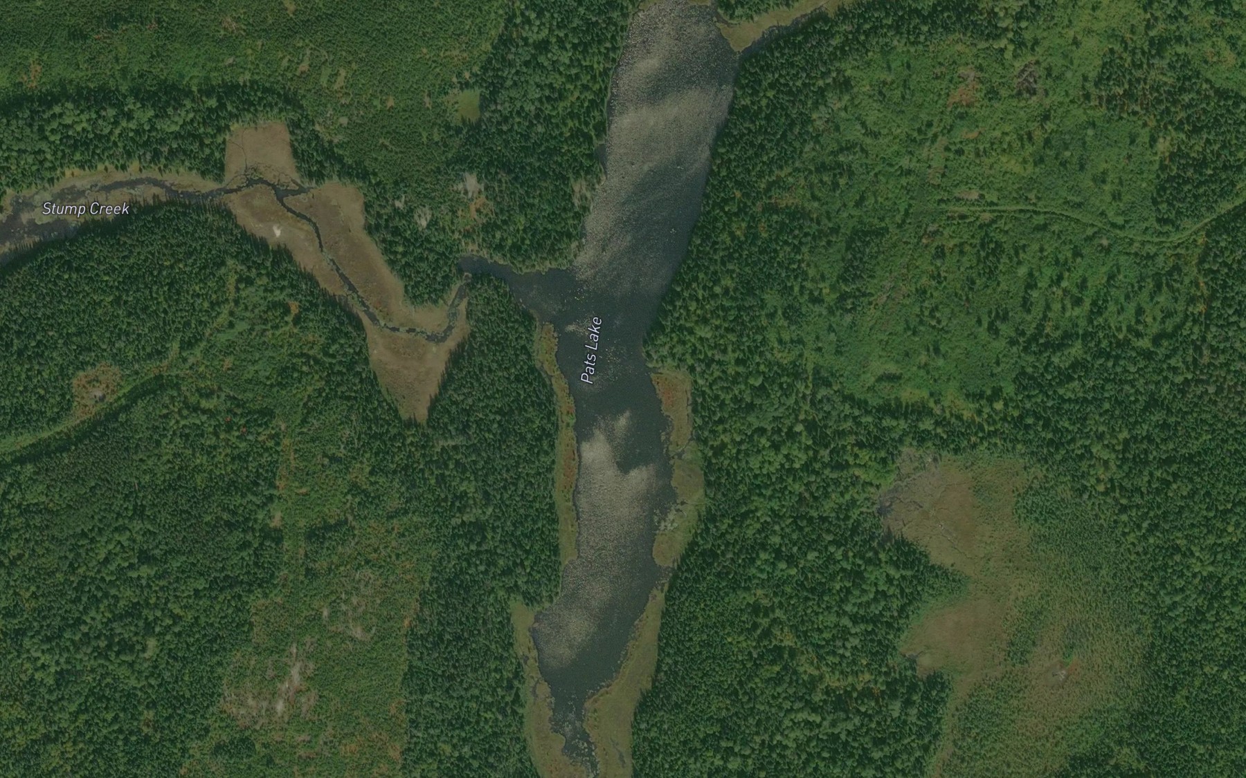Satellite map of the Pats Lake