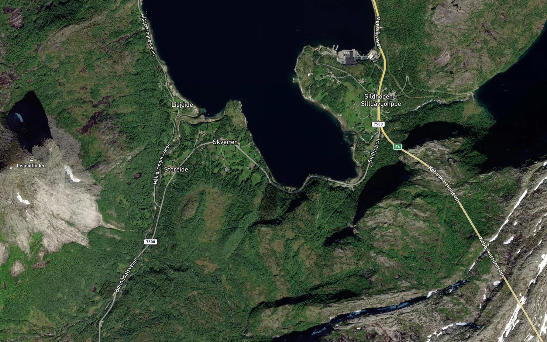 Satellite map of the Skveirvika