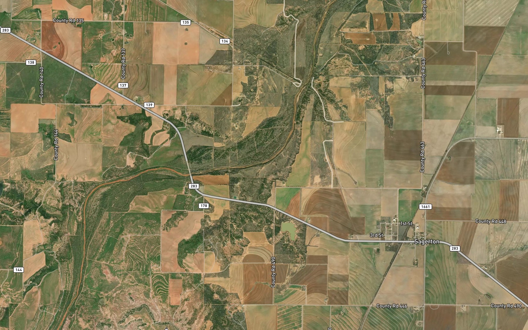 Satellite map of the Deadman Branch