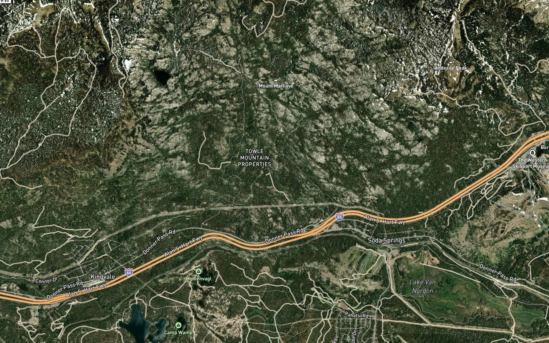 Satellite map of the Lower Castle Creek