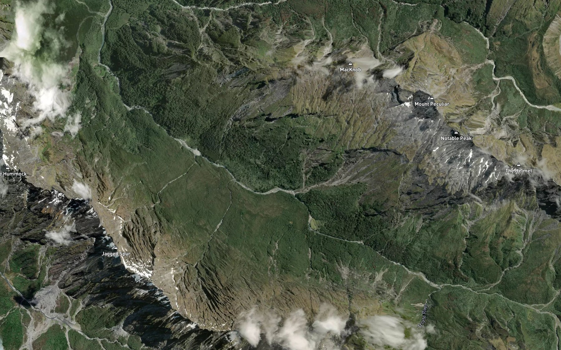 Satellite map of the Coleridge Creek