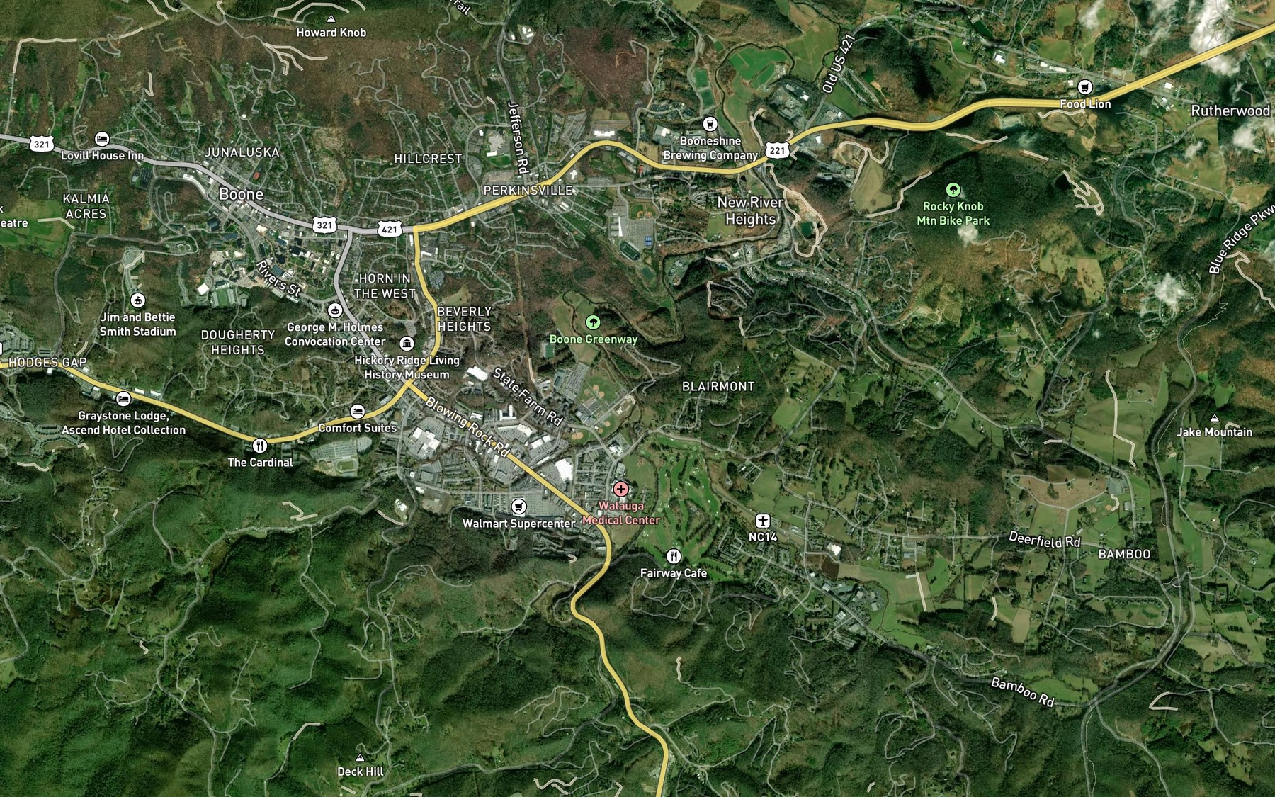 Satellite map of the Winkler Creek