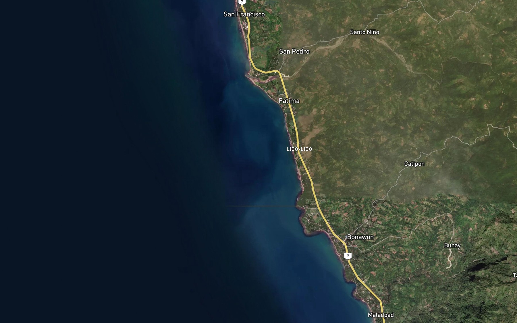 Satellite map of the Naponap River