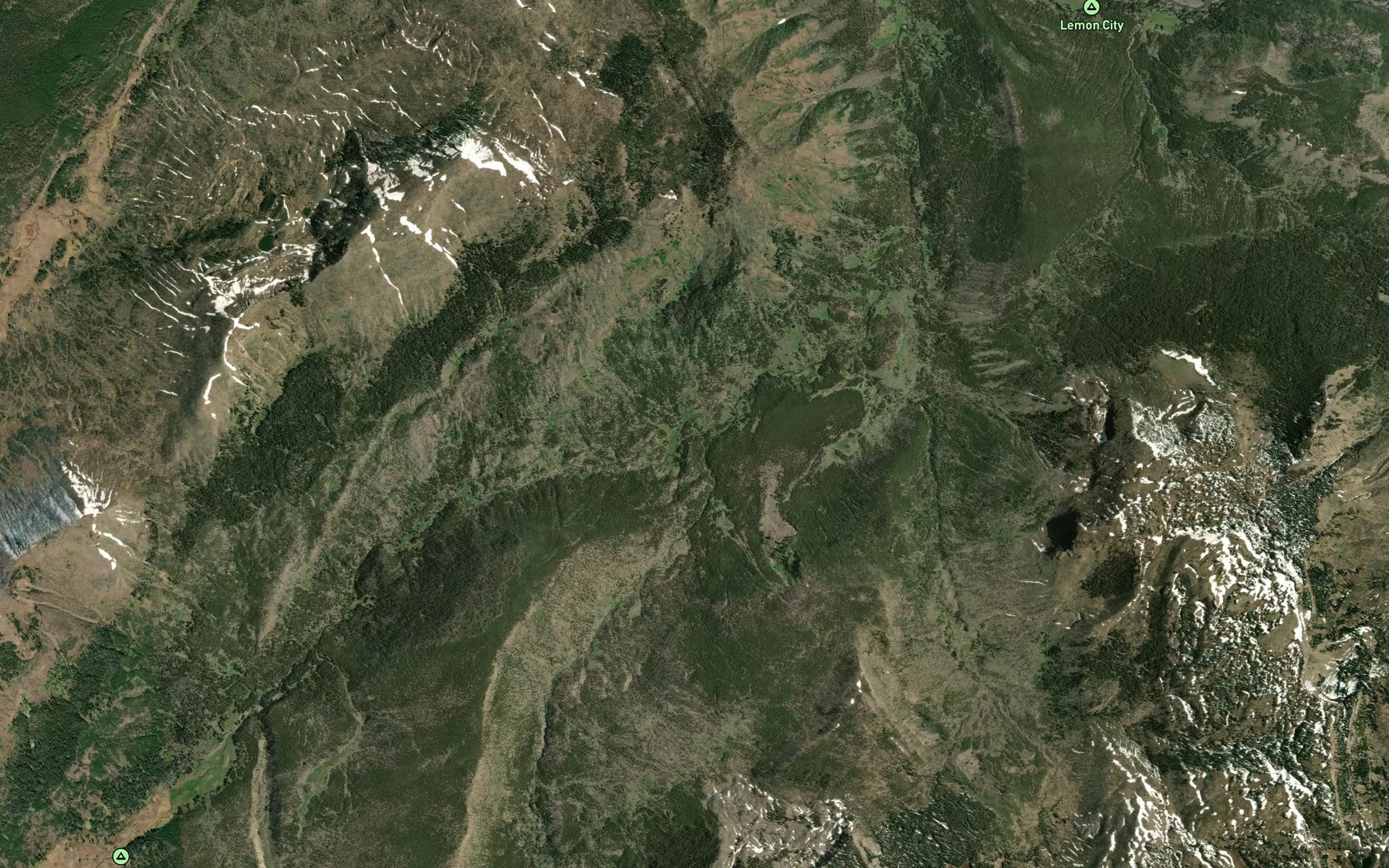 Satellite map of the Mist Creek