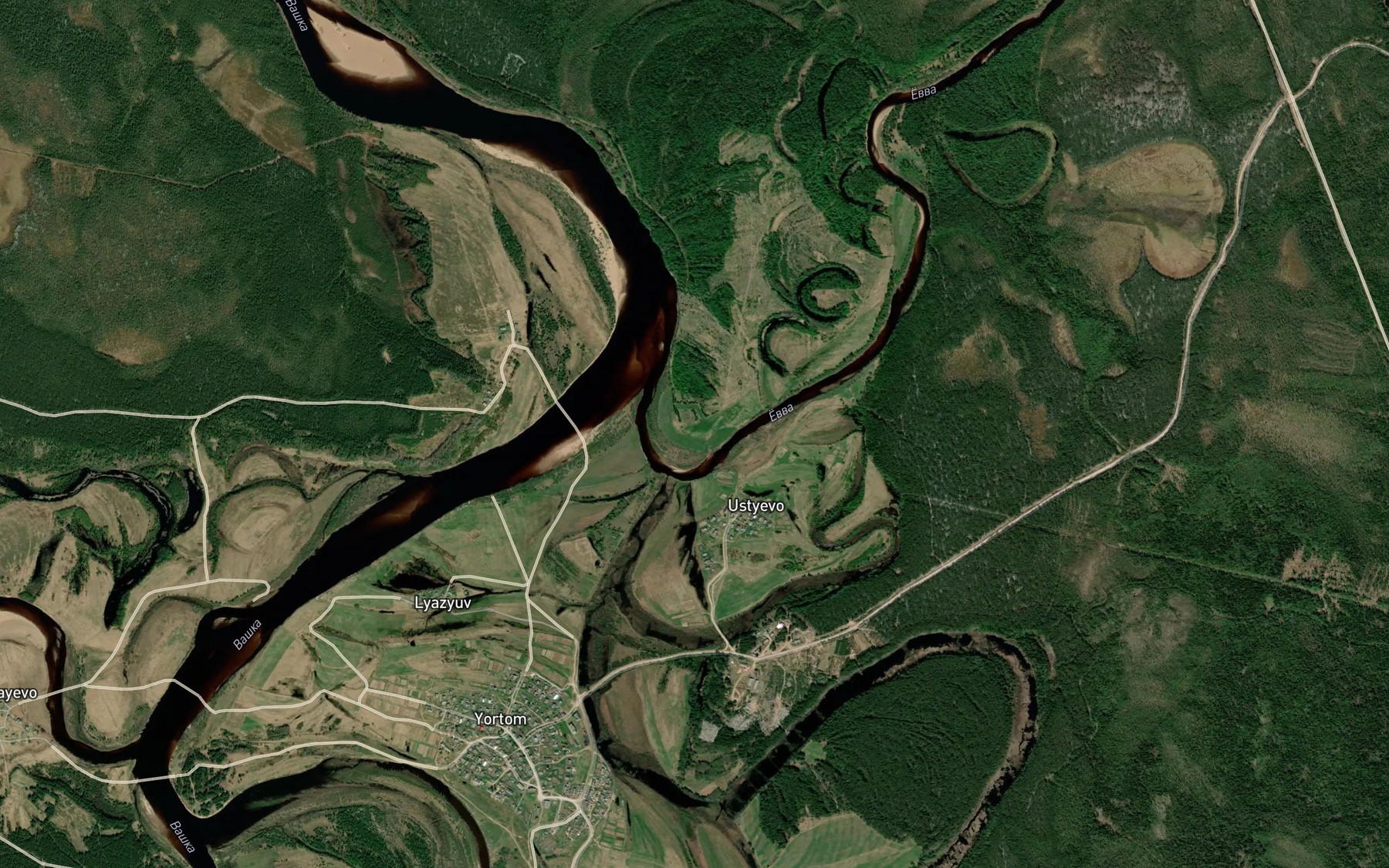 Satellite map of the Evva