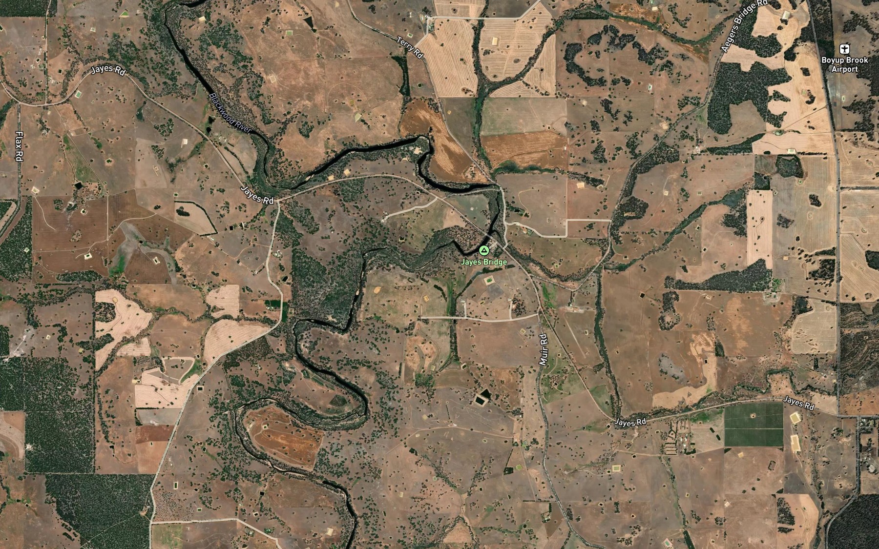 Satellite map of the Gnowergerup Brook