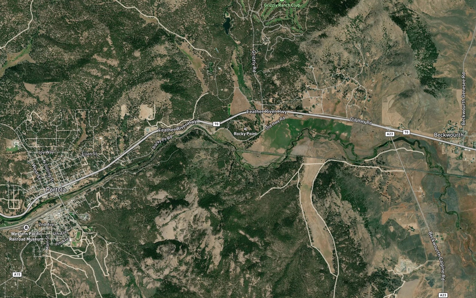 Satellite map of the Big Grizzly Creek