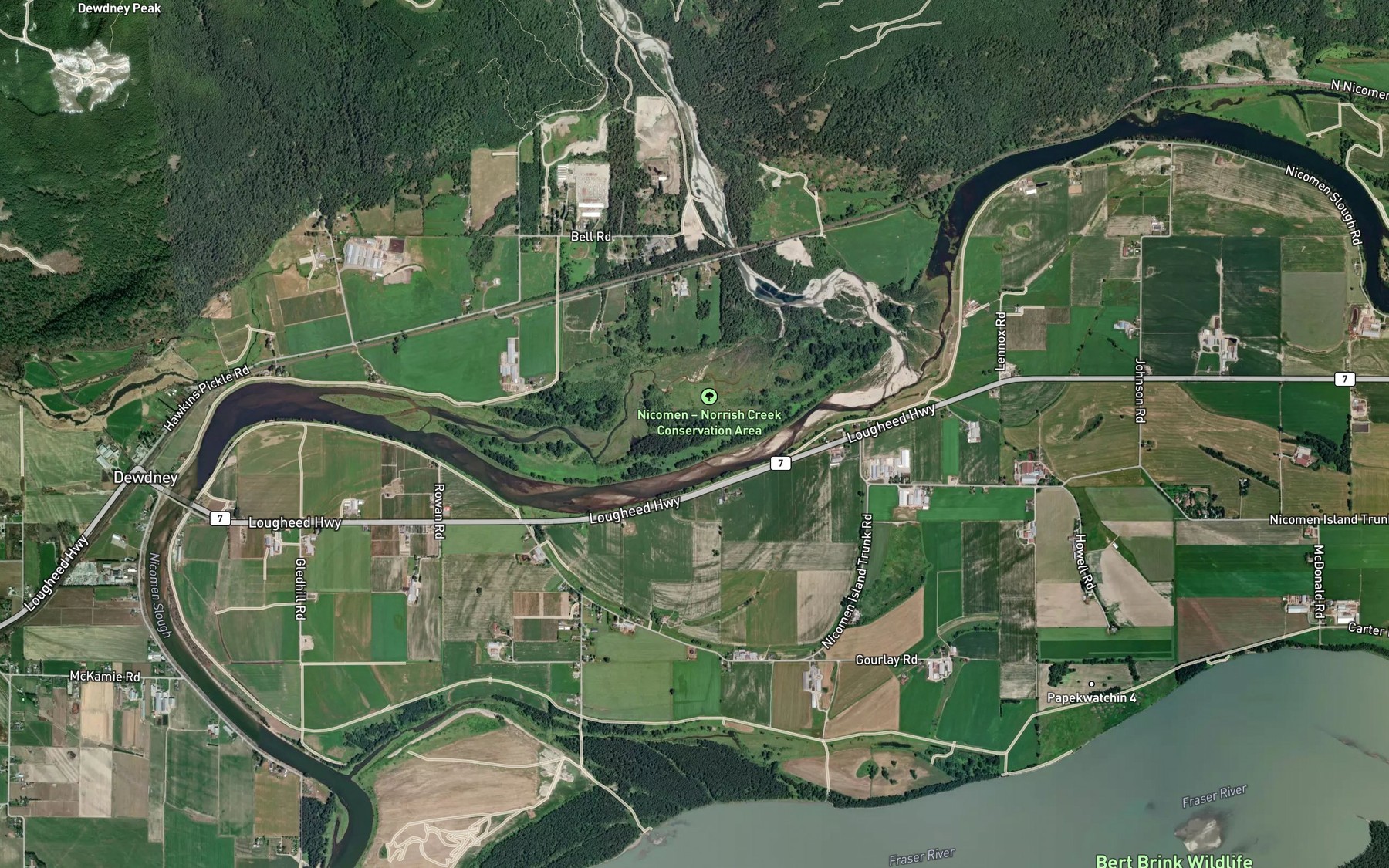 Satellite map of the Mud Slough