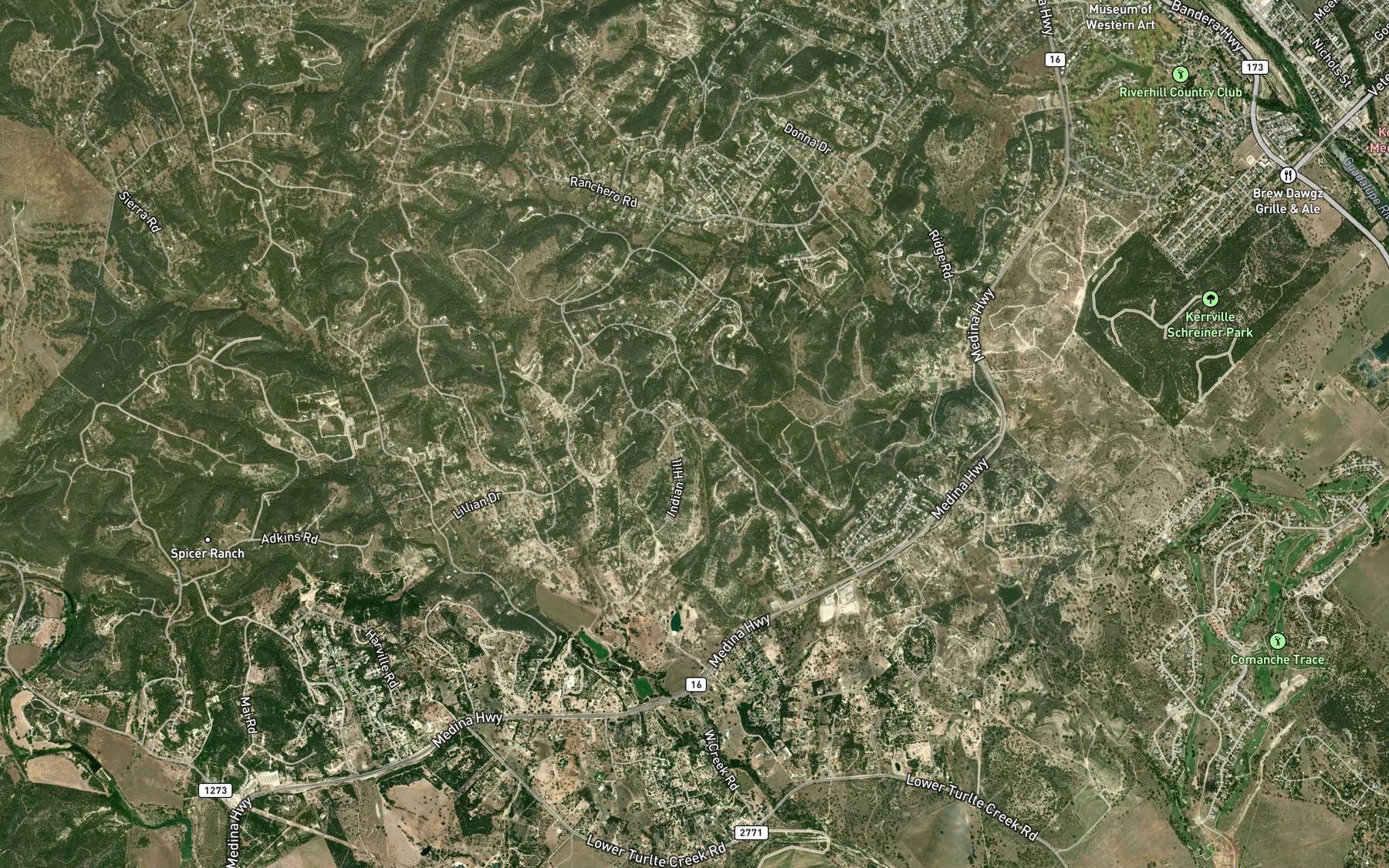 Satellite map of the Peterson Spring