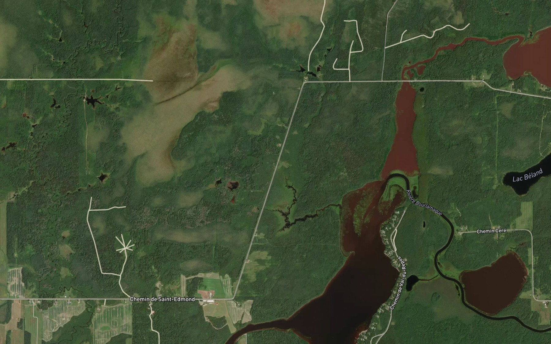Satellite map of the Ruisseau Ross