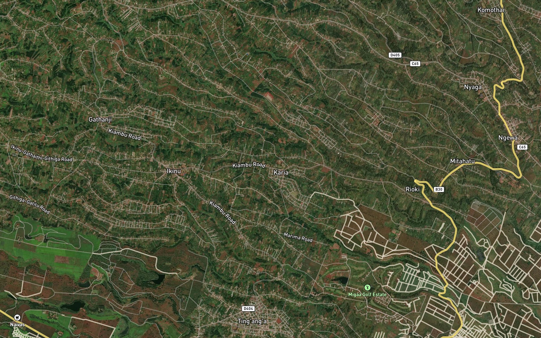 Satellite map of the Kamathare