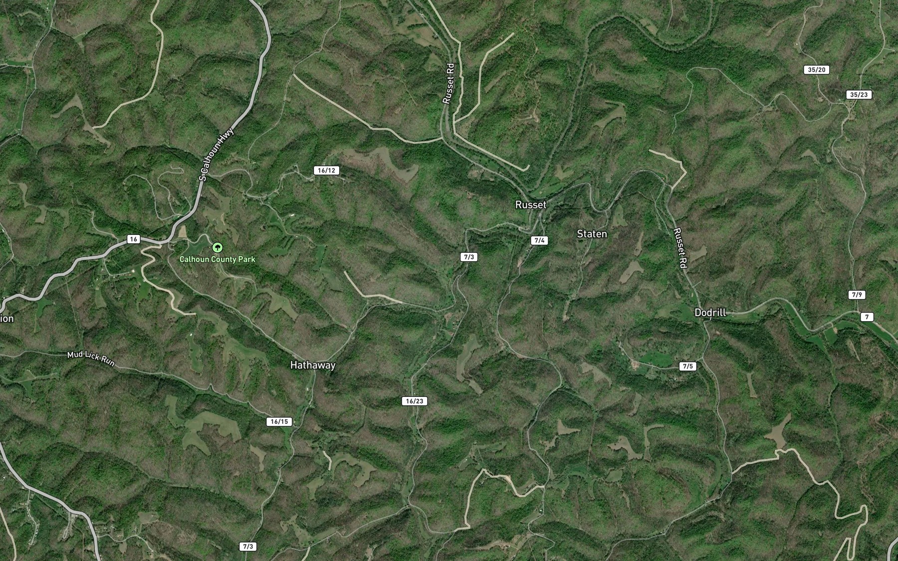 Satellite map of the Morris Run