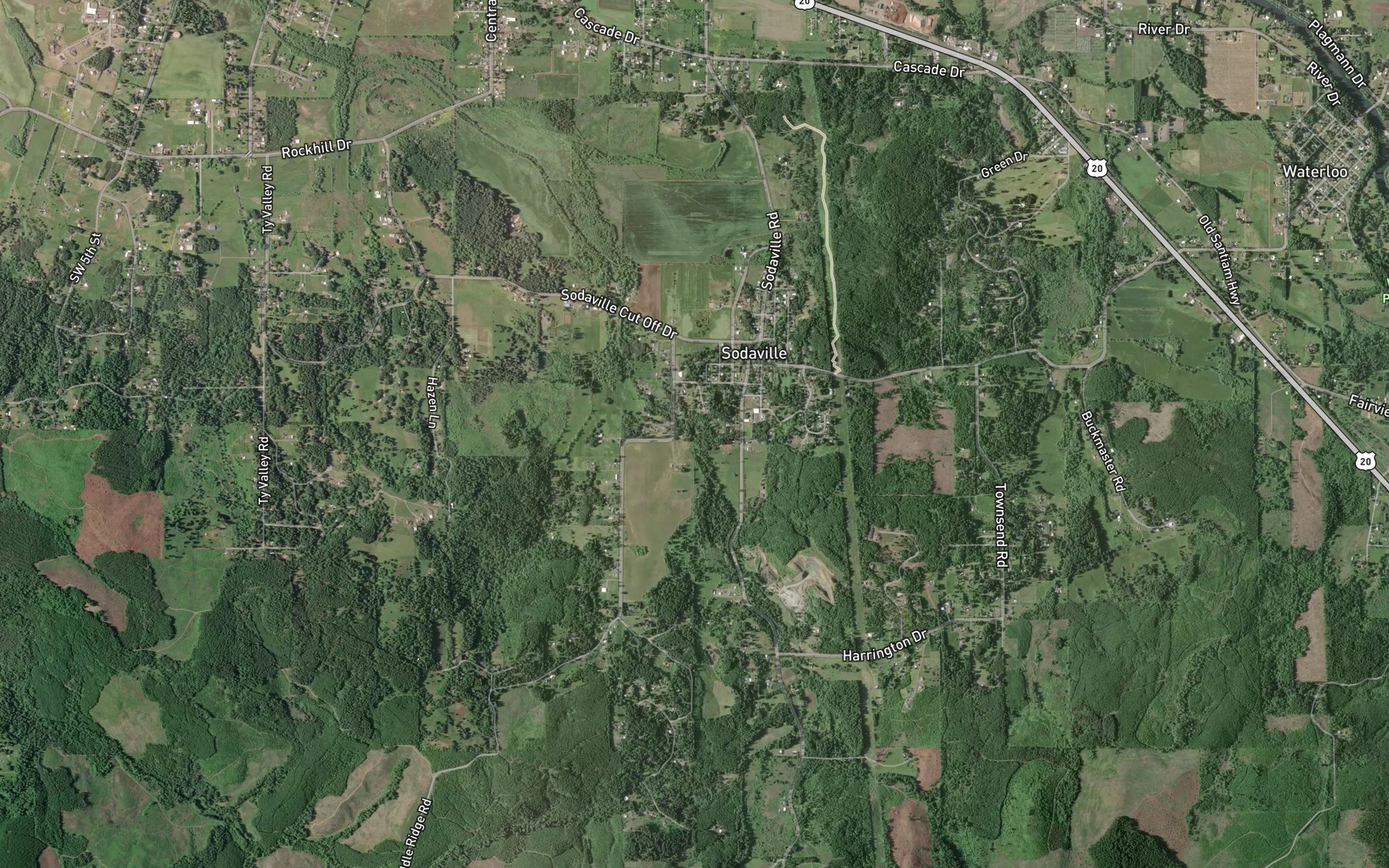 Satellite map of the Durlam Reservoir