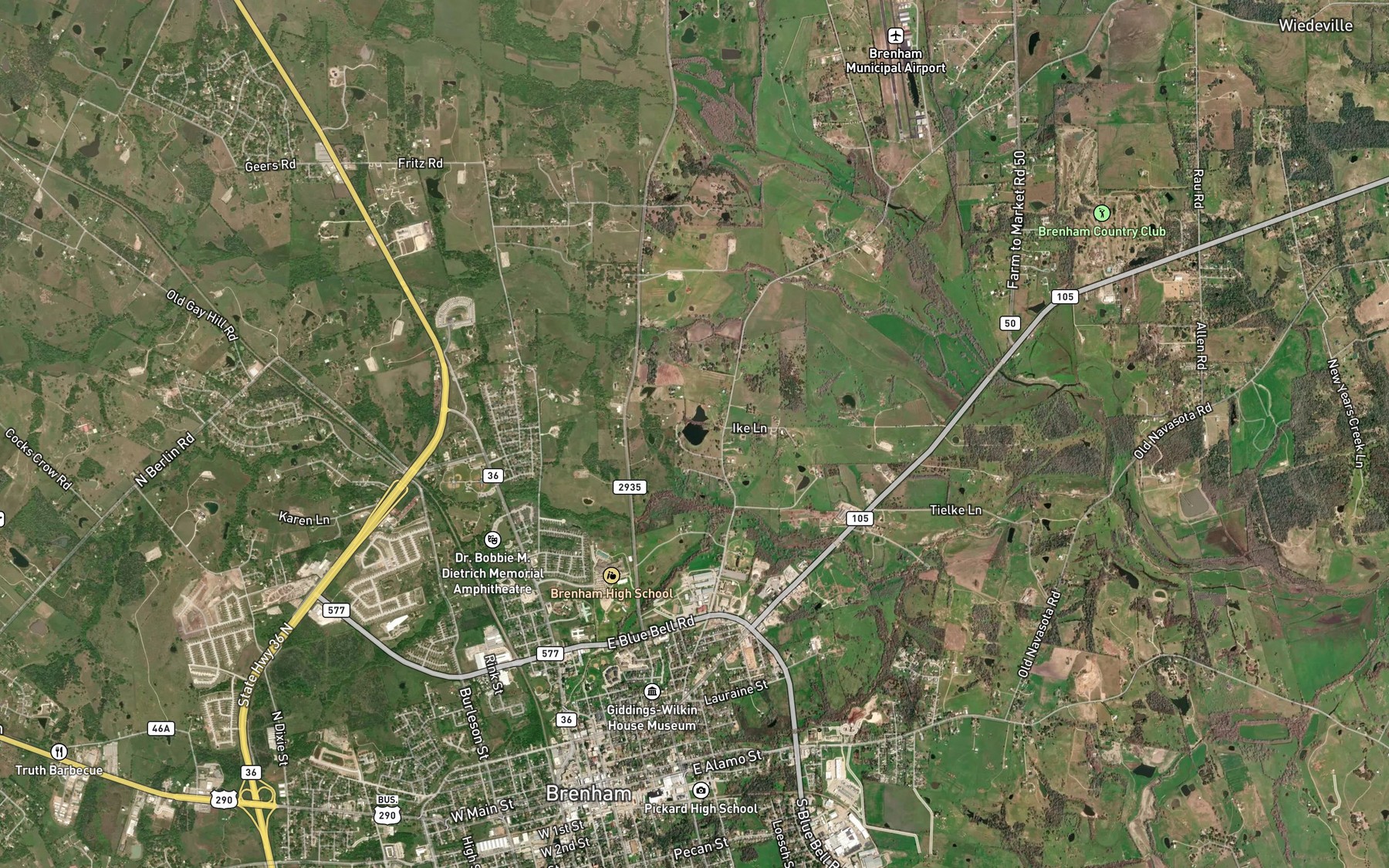 Satellite map of the Seekeks Lake