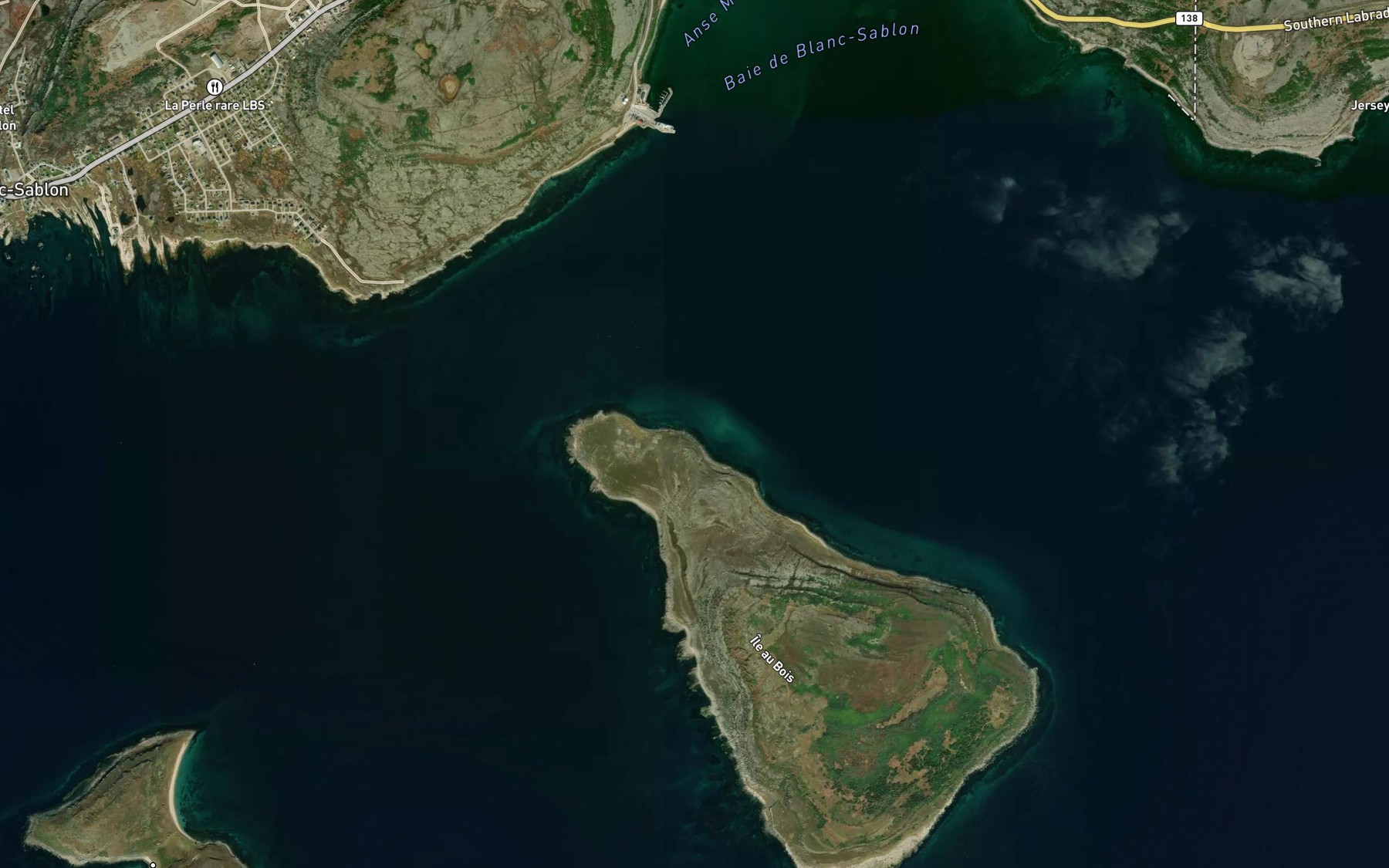Satellite map of the Anse Bull