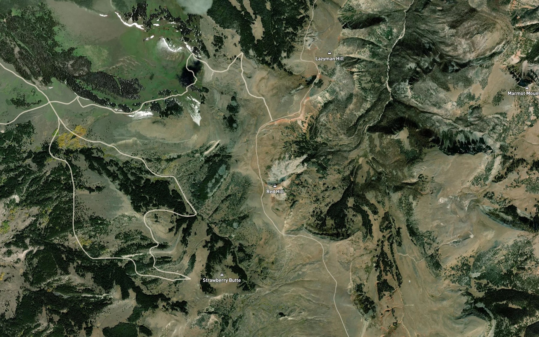 Satellite map of the Red Lake