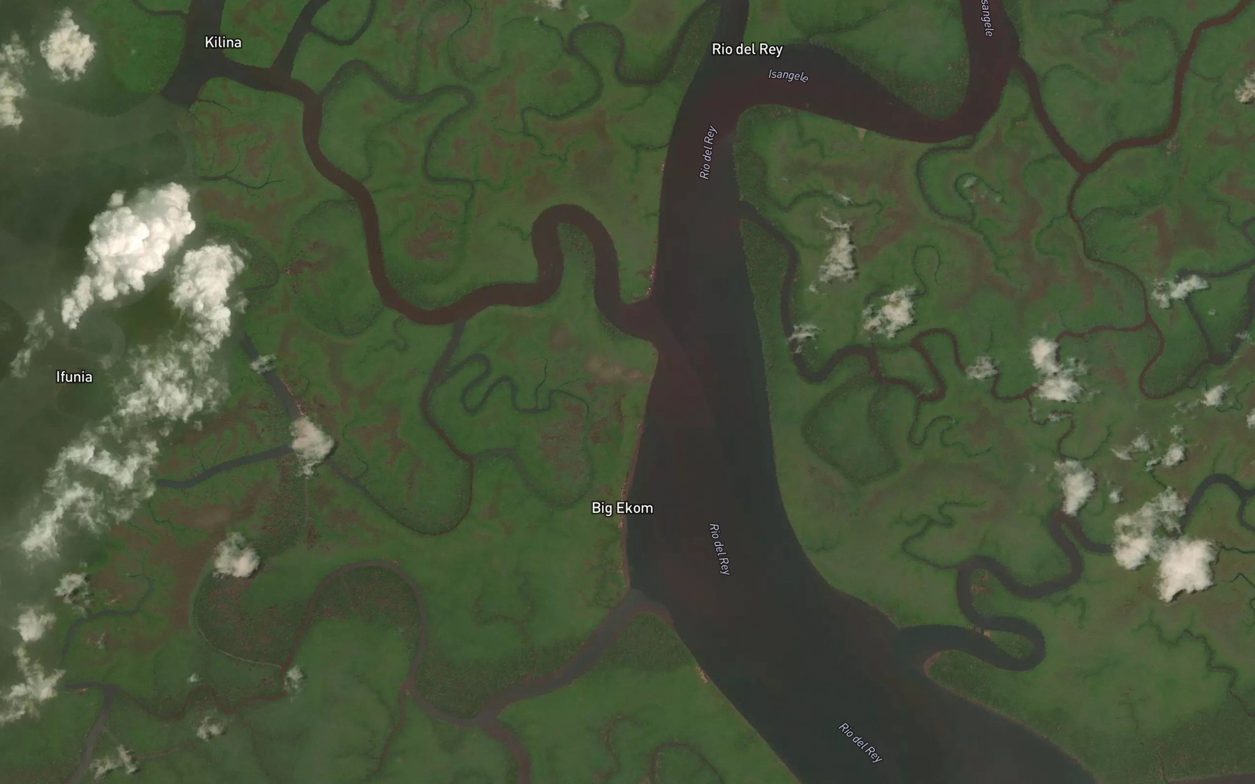 Satellite map of the Uven Creek