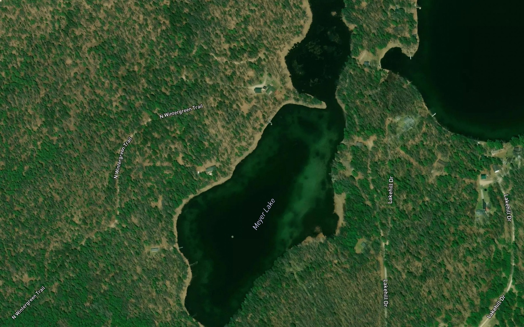 Satellite map of the Meyer Lake