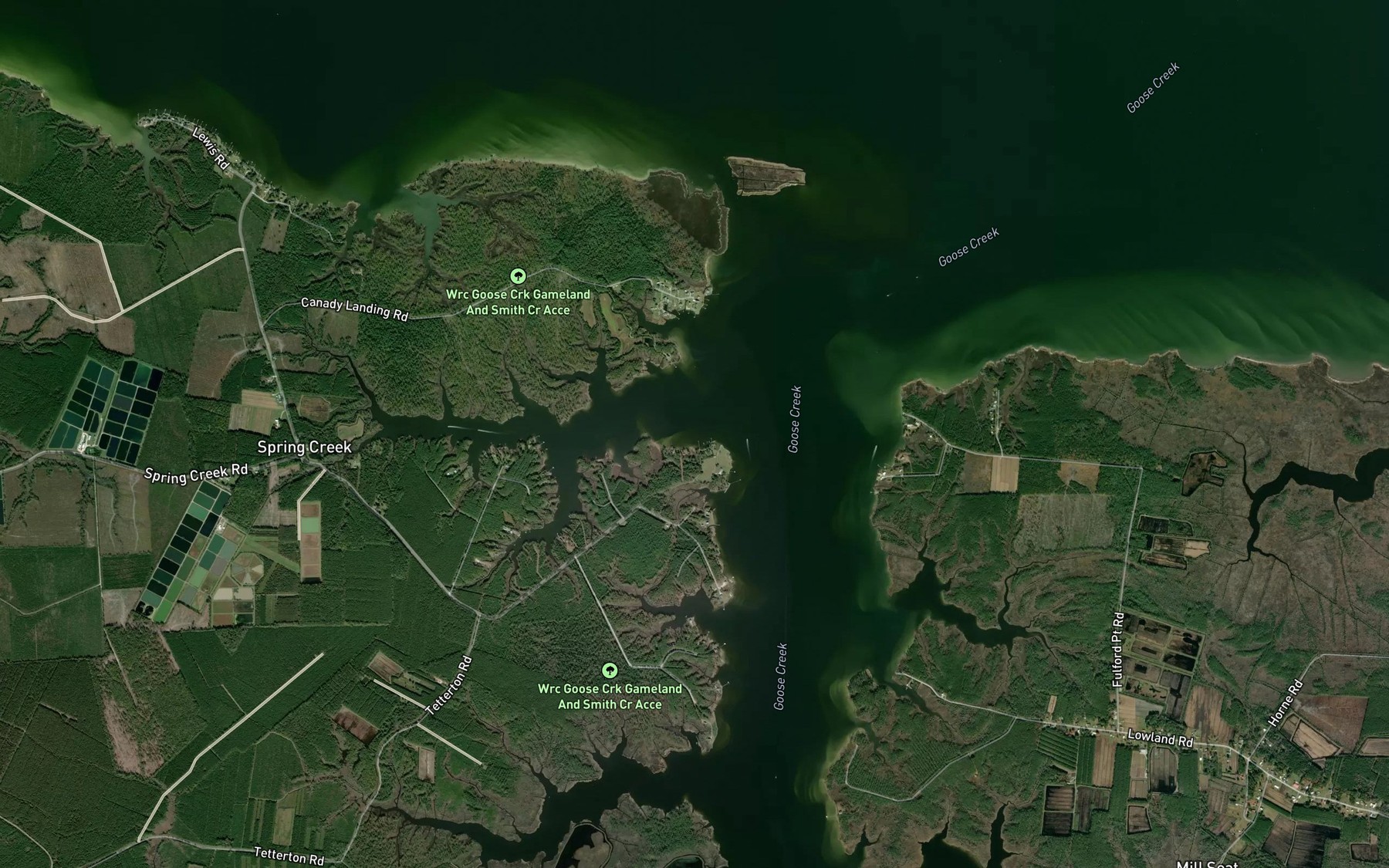 Satellite map of the Old House Cove