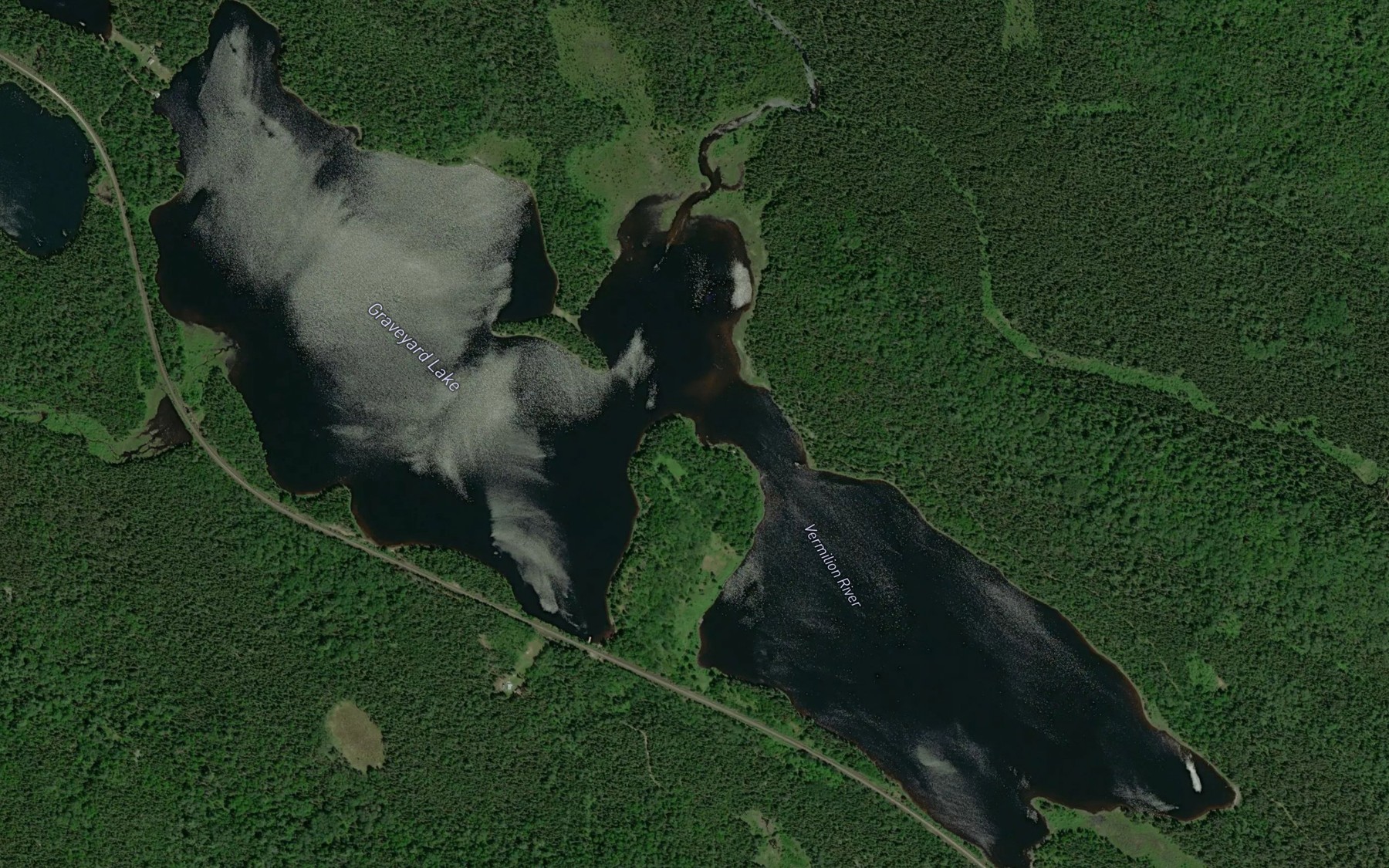 Satellite map of the Graveyard Lake